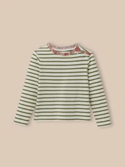 T-shirt Marinière Fille Tissu Liberty - Coton Biologique