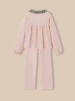 Pyjama En Velours Col En Tissu Liberty Fille -Cyrillus Boutique 72045 0378 8012 NM DO F1XX