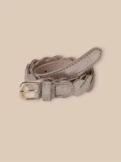 Ceinture En Cuir Tressé Et Irisé Fille