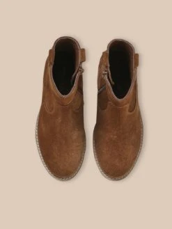 Boots Western En Croûte De Cuir Fille -Cyrillus Boutique 72077 0758 9019 NM DU F1XX