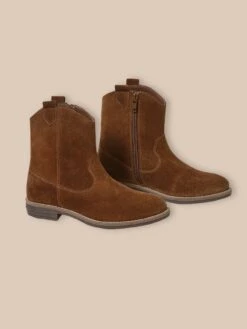 Boots Western En Croûte De Cuir Fille