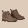 Boots Noeud En Cuir Velours Fille