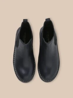 Boots Chelsea En Cuir Fille -Cyrillus Boutique 72077 0761 2014 NM DU F1XX