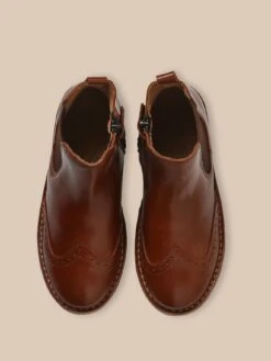 Boots Bout Fleuri Fille En Cuir -Cyrillus Boutique 72077 0762 9016 NM DU F1XX